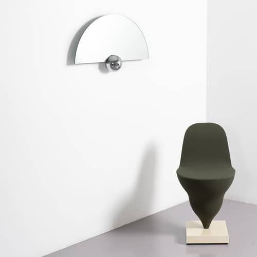 Wandspiegel Sphera Half Moon metall silber / B 60 x H 37 cm - Moustache - Verchromt - Glas, verchromtes Zamac