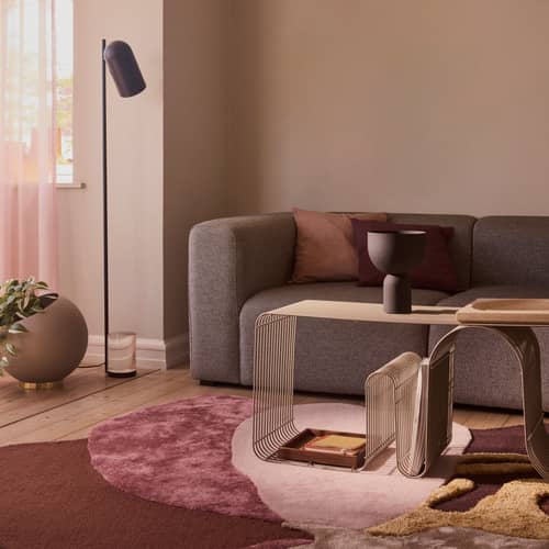Banc Curva métal beige / Etagère - L 100 cm - AYTM - Taupe - Acier