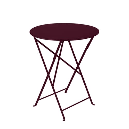 Klapptisch Bistro metall rot / Ø 60 cm - Stahl / 2 Personen - Fermob - Schwarzkirsche - lackierter Stahl