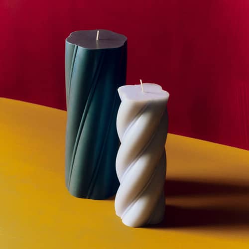 Soft Serve Block candle wax blue / H 19.5 cm - Hay - Sky blue - Oil, Stearin