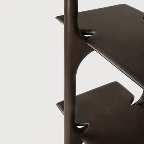 PI Bookcase wood brown / W 110 x H 187 cm - Ethnicraft - Dark brown Mahogany - Stained solid mahogany