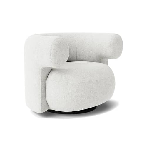 Poltrona girevole Burra tessuto grigio - Normann Copenhagen - Grigio (Tessuto Hallingdal 110) - Acciaio, Schiuma PU, Tessuto Kvadrat