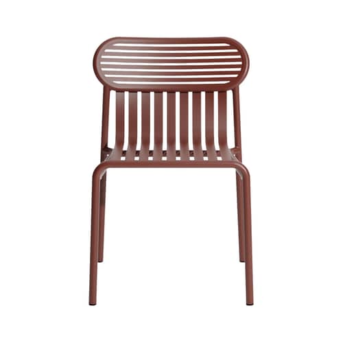 Chaise empilable Week-end métal rouge / Aluminium - Petite Friture - Rouge brun - Aluminium