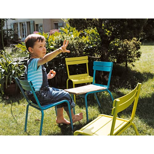 Chaise enfant Luxembourg Kid métal gris / Empilable - Fermob - Carbone - Aluminium laqué