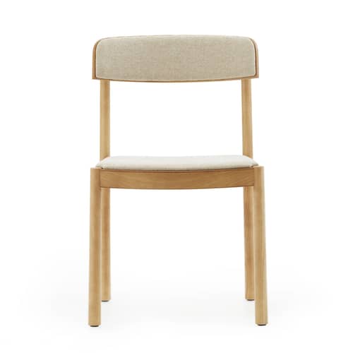 Chaise rembourrée Timb tissu beige - Normann Copenhagen - Tissu beige (Hallingdal 220) / Frêne naturel - Contreplaqué de frêne, Frêne massif, Mousse, Tissu