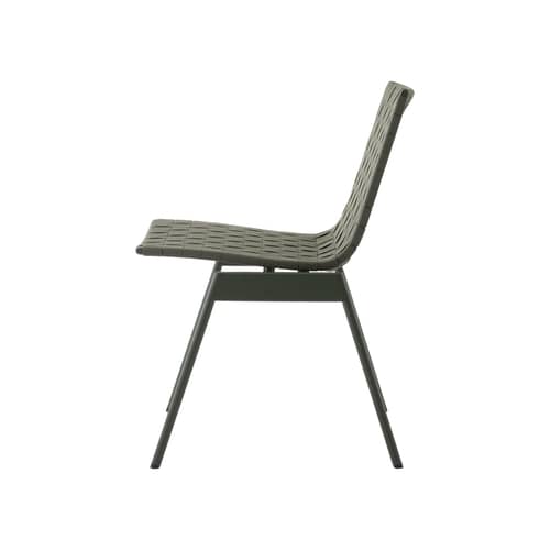 Chaise Ville AV33 tissu vert - &tradition - Vert bronze - Acier, Sangles polyester