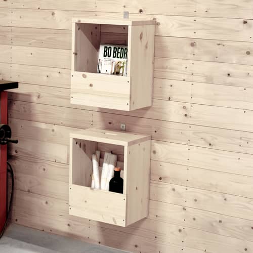 Tavolino d\'appoggio Grab-It legno naturale / Tavolino d\'appoggio e sgabello - indipendente o appeso - KARUP DESIGN - Pino chiaro - Pino massello certificato FSC