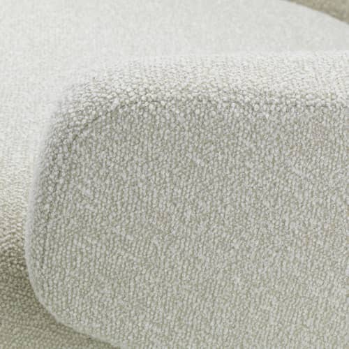 Set Sessel & Fußstütze Grand Repos textil weiß / Dreh- & neigbar - Stoff - Vitra - Elfenbeinfarben-Perle (Stoff Nubia) / Poliertes Aluminium -  Plumes, Gewebe, poliertes Aluminium, Polyurethan-Schaum