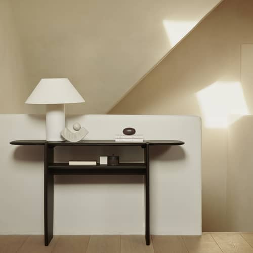 Konsole PI holz natur / 130 x 40 x H 75 cm - Mahagoni massiv - Ethnicraft - Mahagoni dunkelbraun - Massives Mahagoni gebeizt