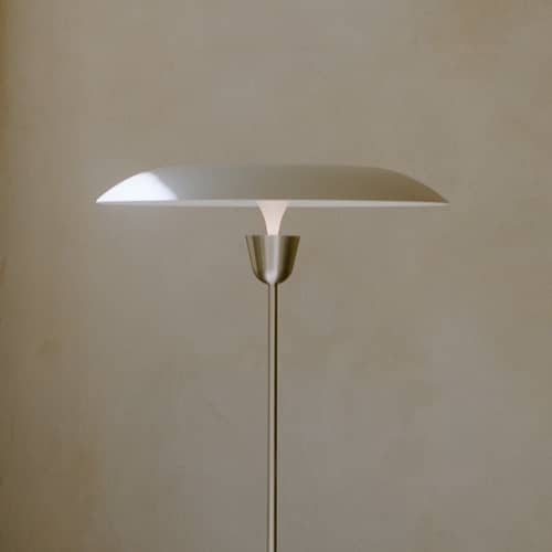 Lampada a stelo Kantarell LED metallo - NEW WORKS - Nichel - Acciaio, Alluminio