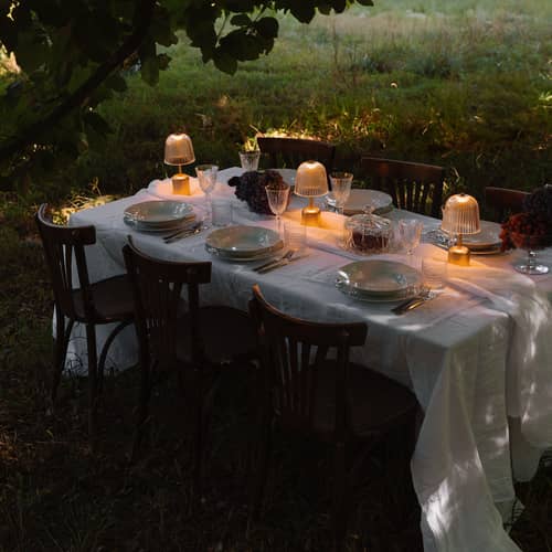 Lampada senza fili ricaricabile Asteea materiale plastico oro - NUURA - Ottone e trasparente - Acrilico, Ottone