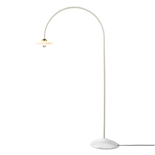 Marble n°2 Floor lamp metal white / H 172 x W 103 cm - valerie objects - Ivory - Glass, Marble, Steel