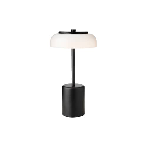 Lampe extérieur sans fil rechargeable Blossi LED / H 26 cm - NUURA - Noir / Blanc opalin - Acrylique, Métal