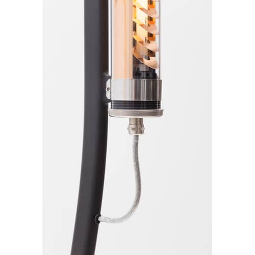 Outdoor-Stehleuchte Bodom LED metall schwarz / Innen- und Außenbereich - H 205 cm - SAMMODE STUDIO - Kupfer / Schwarz & Beton - Beton, Getöntes eloxiertes Aluminium, lackiertes Aluminium, Polykarbonat, rostfreier Stahl