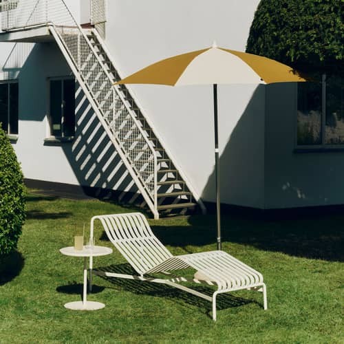 Parasol Terrazza - Octagon tissu jaune / Ø 200 cm - Hay - Ocre & blanc cassé - Acier, Aluminium, Polypropylène, Toile oléfine