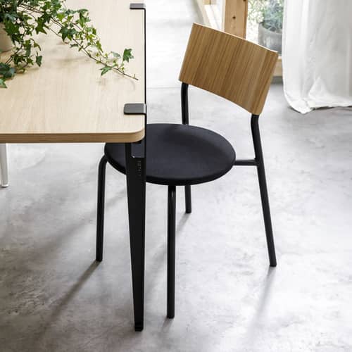 Piede  metallo nero con fissaggio a morsetto / H 75 cm - Per creare tavoli & scrivanie - TIPTOE - Nero grafite - Acciaio termolaccato
