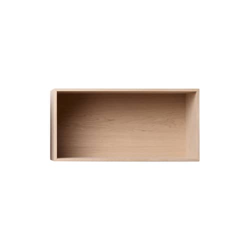 Regal Mini Stacked holz natur / Größe L - rechteckig - 49 x 24 cm / mit Rückwand - Muuto - Eiche - MDF Eichenfurnier
