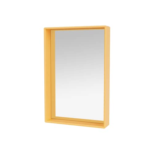 Specchio murale Colour Frame - Shelfie legno giallo / 46,8 x 69,6 x P 9,9 cm - MONTANA - Acacia 166 -  Verre miroir, MDF laccato