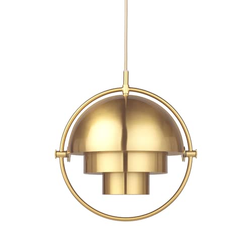 Suspension Multi-Lite Small or métal / Ø 25 cm - Modulable & orientable / Réédition 1972 - Gubi - Laiton / Cercle laiton - Métal