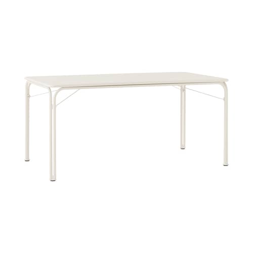 Table rectangulaire Thorvald SC113 métal blanc / 160 x 90 cm - 6 places - &tradition - Ivoire - Acier thermolaqué