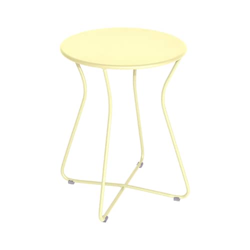 Tabouret Cocotte métal jaune / Table d\'appoint - H 45 cm - Fermob - Citron givré - Acier