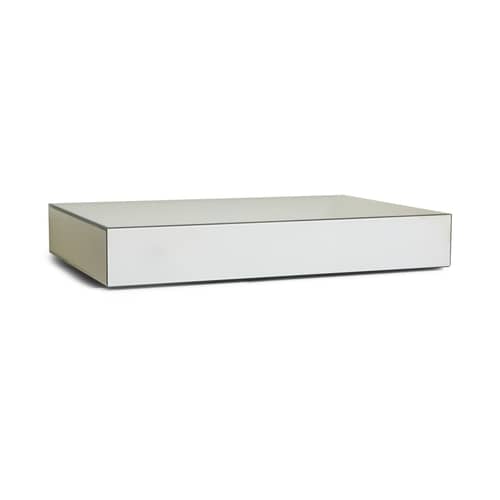 Tavolino Mirror Block vetro bianco / 80 x 120 x H 22 cm - HK LIVING - Bianco -  Verre miroir, MDF