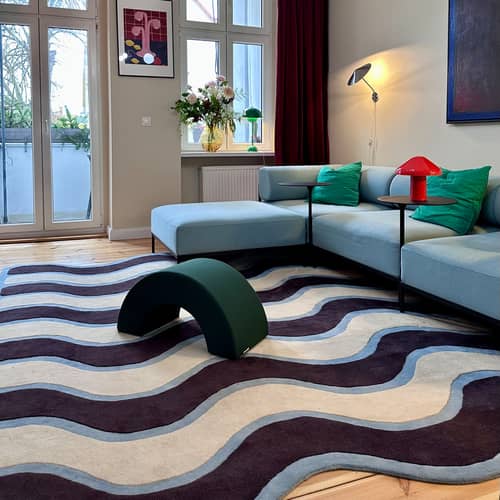 Teppich Waves textil bunt / 200 x 200 cm – handgetuftet - COLORTHERAPIS - Bunt - Neuseeländische Schurwolle