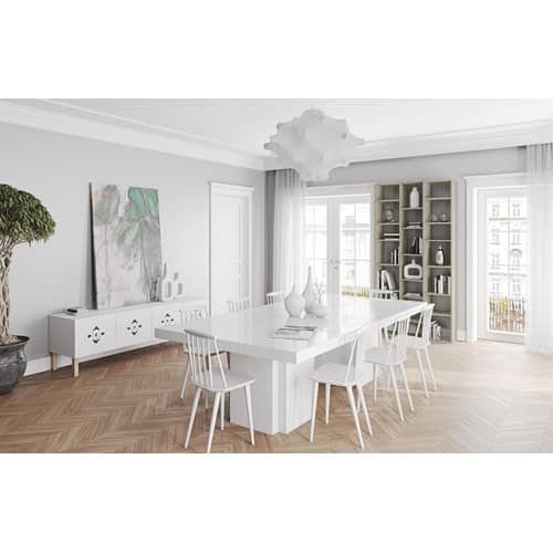 Bibliothèque New York 007 bois gris / L 110 x H 224 cm - POP UP HOME - Gris - Aggloméré peint