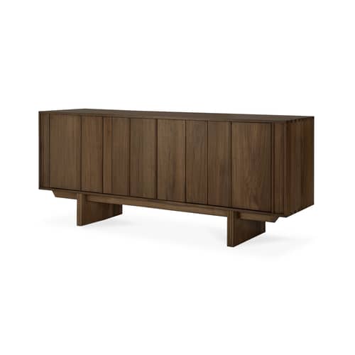Buffet Pillar bois marron / L 169 x H 70 cm - Ethnicraft - L 169 cm / Teck brun - Teck massif teinté