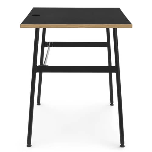 Bureau Journal bois noir / 1 tiroir - Normann Copenhagen - Noir - Acier laqué, Stratifié mélaminé
