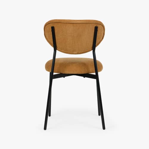 Set de 2 chaises rembourrées Nino tissu marron - NV GALLERY - Ocre - Fer, Mousse haute densité, Tissu