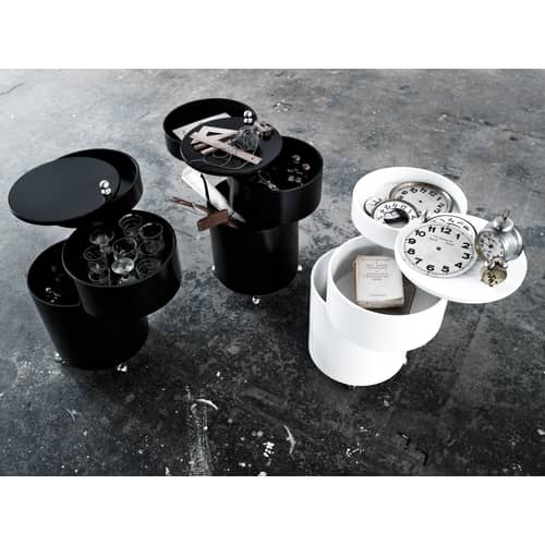 Chariot Barboy bois blanc / Panton 1963 - Verpan - Blanc - Bois
