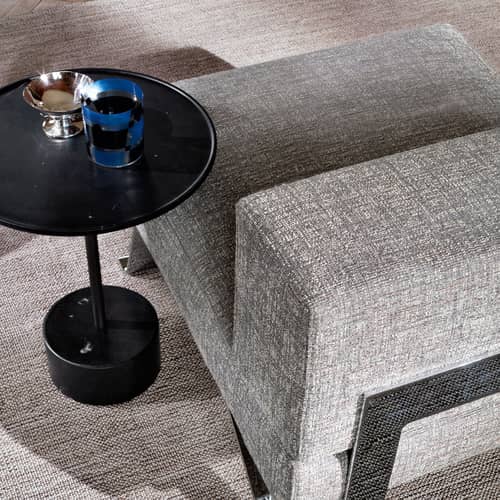 Couchtisch 9 schwarz / Ø 40 x H 49 cm - Piero Lissoni, 2014 - CASSINA - Marmor schwarz / anthrazit - Marmor, Stahl