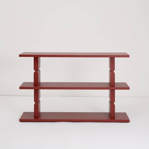 Étagère Coloured Wood Noon bois rouge / L 118 x H 107 cm - NOBODINOZ - Rouge brique - Frêne