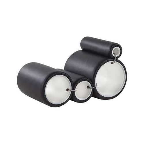 Fauteuil rembourré Tube tissu noir / Joe Colombo, 1969 - Modulable - Cappellini - Noir - Mousse polyuréthane, Polypropylène, Tissu bi-élastique