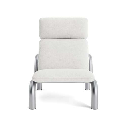 Gepolsterter Sessel Tube textil weiß - Normann Copenhagen - Naturfarben (Stoff Hallingdal 110) - Gewebe, Schaumstoff, Stahl