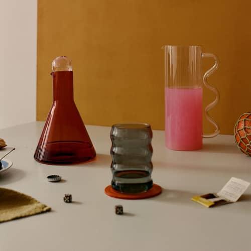 Karaffe Wave glas transparent / 1,4 L - Sophie Lou Jacobsen - Transparent - Borosilikatglas