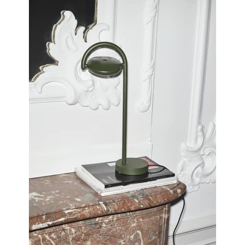 Lampe de table Marselis métal noir / Diffuseur orientable - H 38 cm - Hay - Noir - Acier, Aluminium, Fonte, Nylon, Polycarbonate