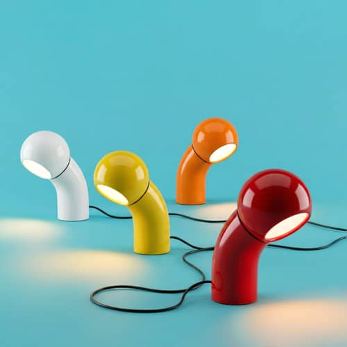 Lampe de table Pallino jaune / Réédition 70 - Orientable - Martinelli Luce - Jaune - ABS moulé, Aluminium
