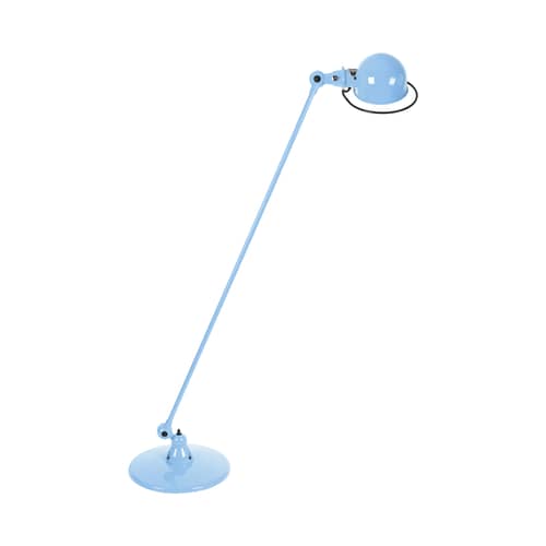 Lampadaire Loft métal bleu / 1 bras articulé - H 120 cm - Jieldé - Bleu pastel brillant - Acier inoxydable