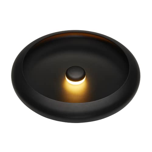 Oloha Large Outdoor wall light metal black / Wireless lamp - Ø 37.5 cm - Fatboy - Black & White - ABS, Silicone, Thermolacquered aluminium