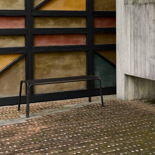 Panchina Thorvald SC112 metallo nero / L 125 cm - &tradition - Nero caldo - Acciaio termolaccato