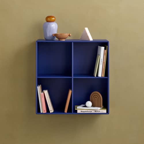 Rangement mural Show bois bleu / L 69,6 x P 30 x H 69,6 cm - MONTANA - Monarch 135 - MDF laqué