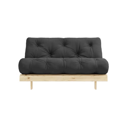 Divano convertibile Roots legno grigio / L 140 cm - 3 posizioni / Struttura in pino chiaro - KARUP DESIGN - Grigio scuro 734 / Pino chiaro - Espanso, Fibre riciclate miste, Pino massello certificato FSC, Tessuto