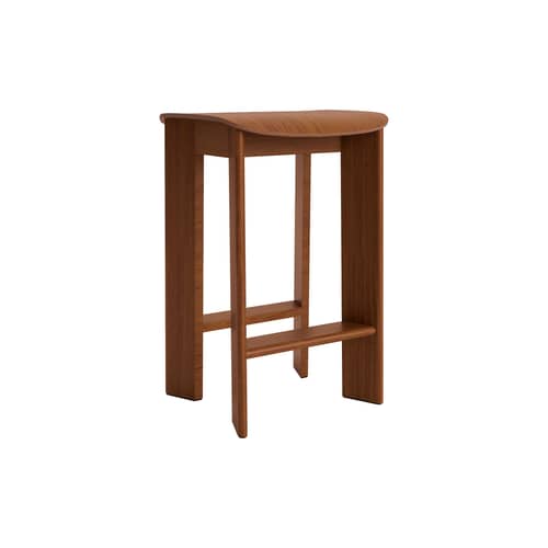 Sgabello alto Chisel 30 Low legno marrone / H 65 cm - Hay - Noce - Impiallacciatura di noce laccata