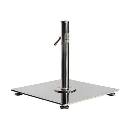 Sonnenschirmfuß The Classic metall / 25 kg – Für Masten von 2,5 bis 3,81 cm - BUSINESS & PLEASURE - Rostfreier Stahl, poliert - Karbonstahl