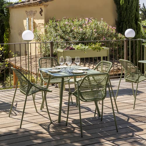 Table carrée Luxembourg métal marron / 80 x 80 cm - 4 pieds - Fermob - Tonka - Aluminium