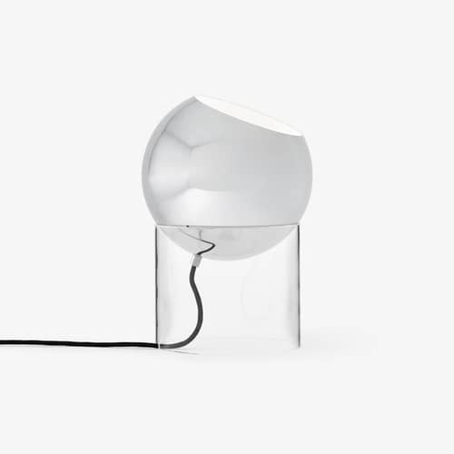 Topan VP13 Table lamp metal silver / H 31 cm - Verner Panton, 1959 - &tradition - Chrome Plated - Acrylic, Chrome-plated aluminium