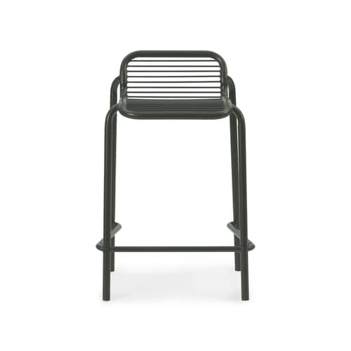 Tabouret de bar Vig métal vert / H 65 cm - Normann Copenhagen - Vert foncé - Acier thermolaqué