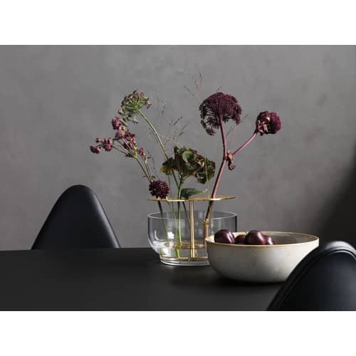 Vase Ikebana Large métal verre or transparent /By Jaime Hayon - H 15,5 cm - Fritz Hansen - Large / Laiton - Laiton, Verre soufflé bouche